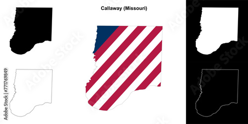 Callaway County (Missouri) outline map set photo