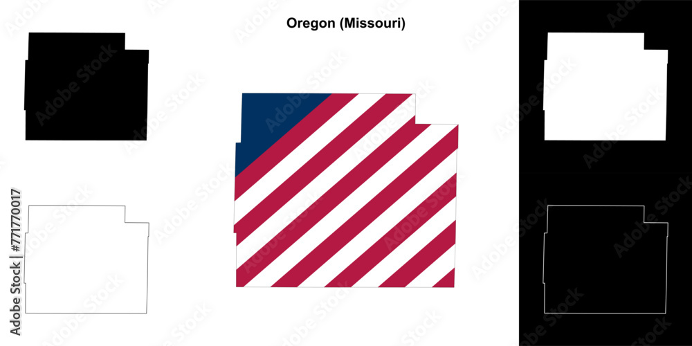 Oregon County (Missouri) outline map set Oregon County (Missouri) outline map set