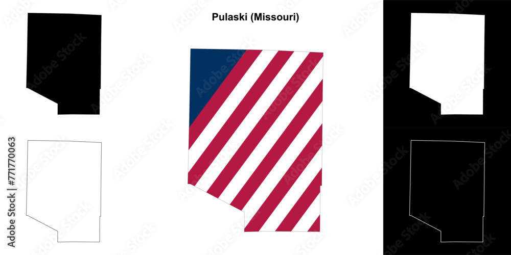 Pulaski County (Missouri) outline map set Pulaski County (Missouri) outline map set