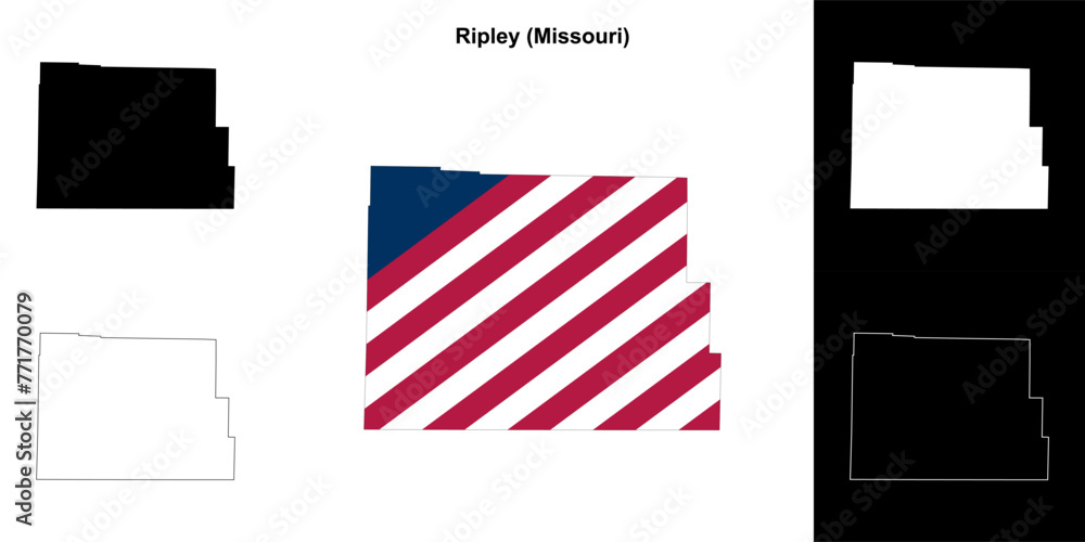 Ripley County (Missouri) outline map set Ripley County (Missouri) outline map set