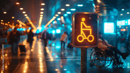 Sign for wheelchair accessibility at airport