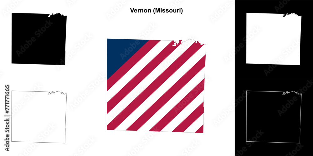 Vernon County (Missouri) outline map set Vernon County (Missouri) outline map set