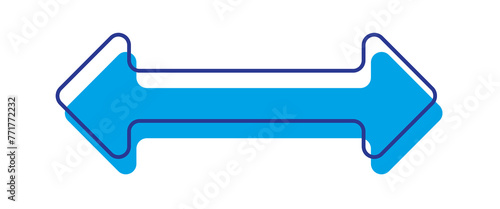 Dual semi circle arrow. Vector illustration. Semicircular curved thin long double ended arrow. Long arrow vector icon. Black horizontal double arrow. Vector 10 Eps. Black simple symbol for measuring.