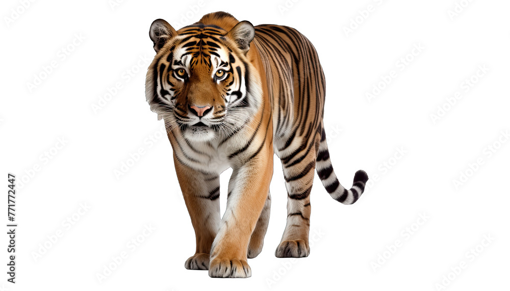 3D rendering of a big cat tiger isolated in no background.