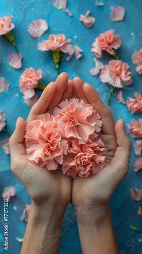 Person Holding Bunch of Pink Flowers
