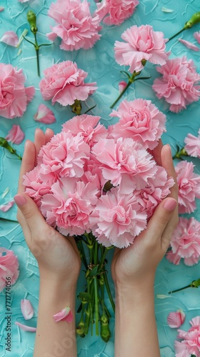 Person Holding Bunch of Pink Flowers