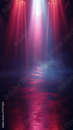 Red and Blue Cloud of Smoke on Dark Background