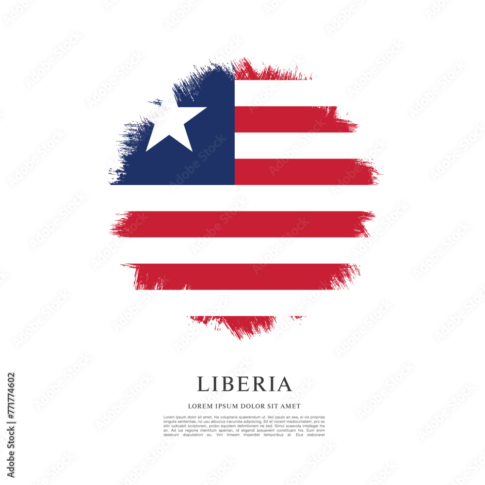 Naklejka premium Flag of Liberia, vector illustration