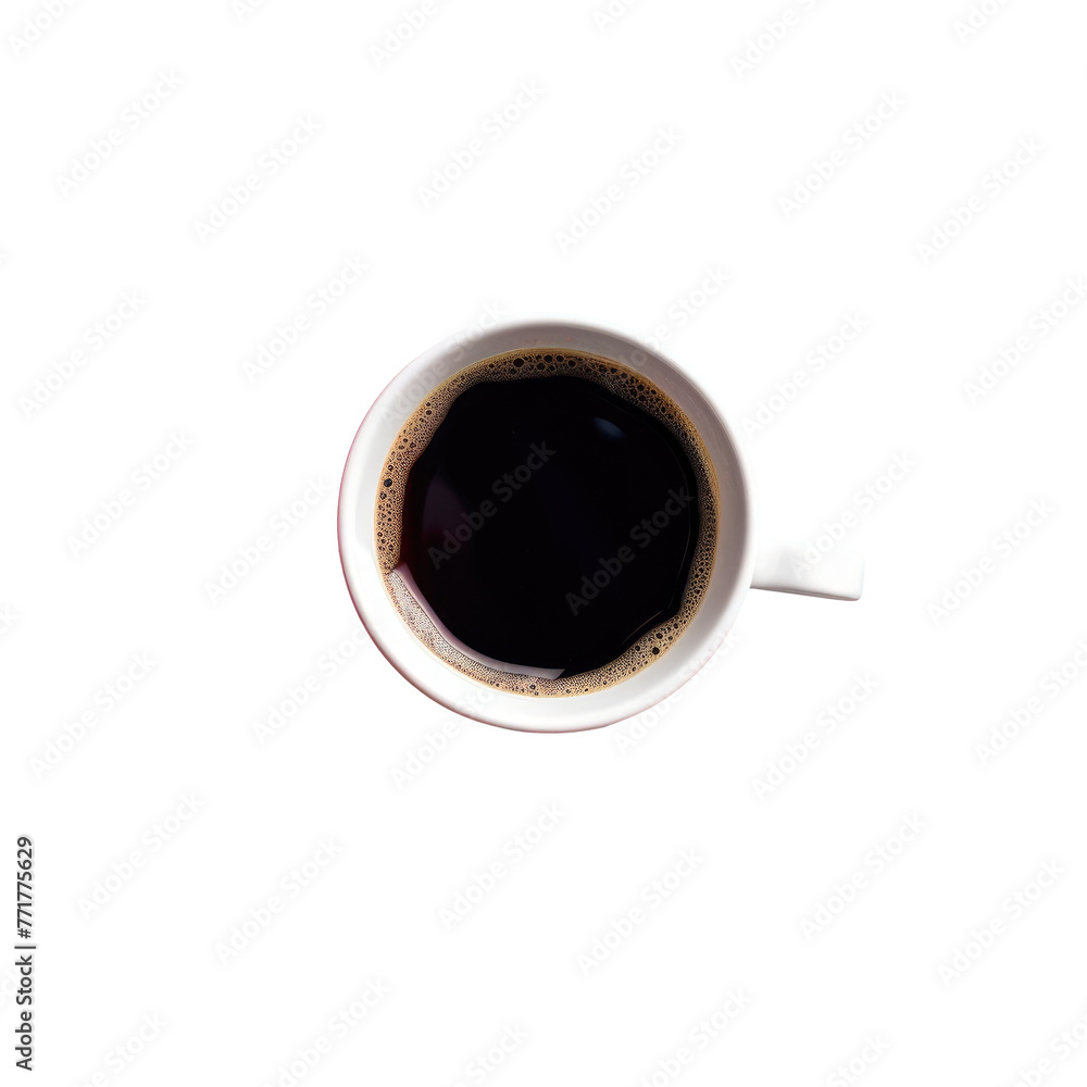 A steaming cup of coffee resting on a sleek transparent background A steaming cup of coffee resting on a sleek transparent background