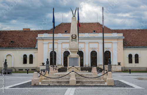 Custozza Monument and Union Hall in Alba Carolina Fortress in Alba Iulia city located in Alba County, Transylvania, Romania photo