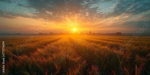 Indian farmers sowing wheat seeds at sunrise: A glimpse into sustainable agriculture practices and rural life. Concept Agricultural Sustainability, Farming Practices, Rural Lifestyle © Ян Заболотний
