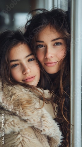 Two Young Women Standing Together