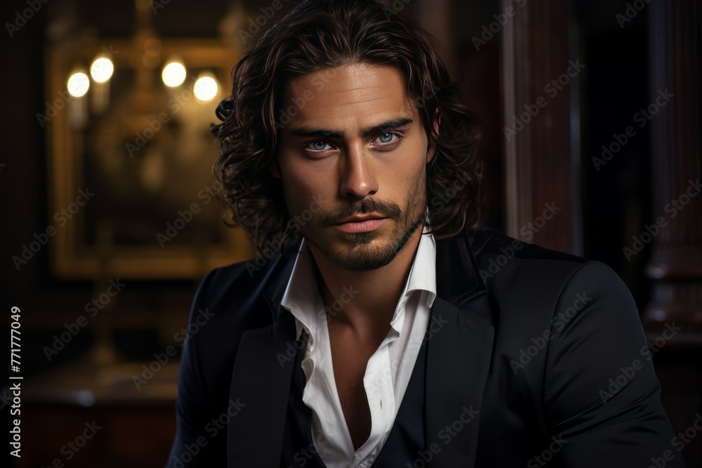 Sophisticated portrait attractive man. Businessman men. Generate Ai Sophisticated portrait attractive man. Businessman men. Generate Ai