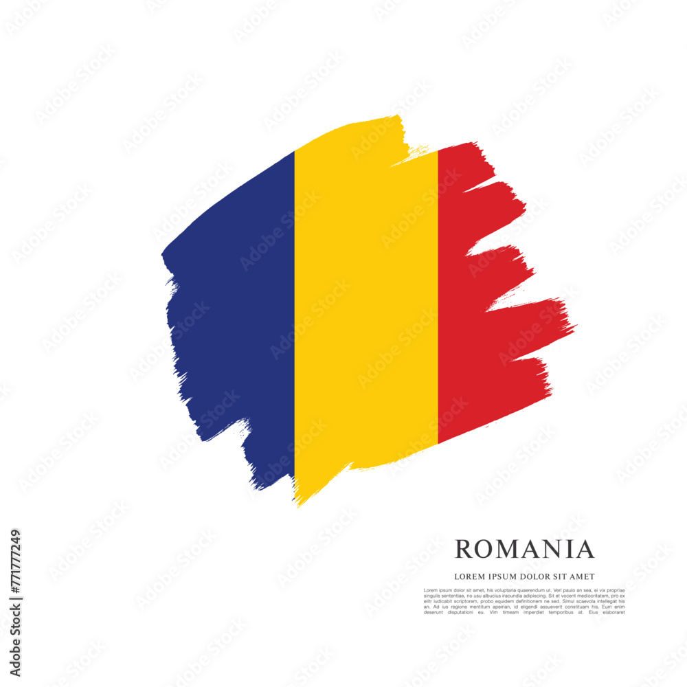 Obraz premium Flag of Romania, vector illustration 