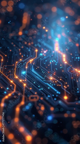 Close-Up of Circuit Board With Many Lights