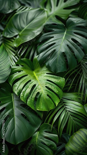 Green Leaves Adorning Wall