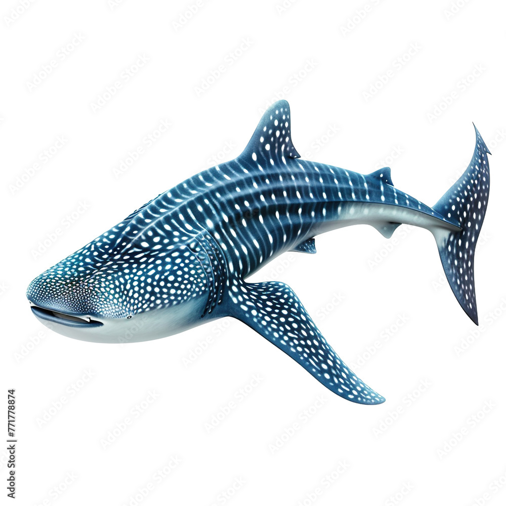 Naklejka premium Whale shark on transparent or white background