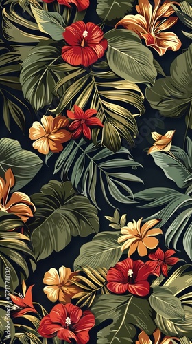 Green Leaves Adorning Wall