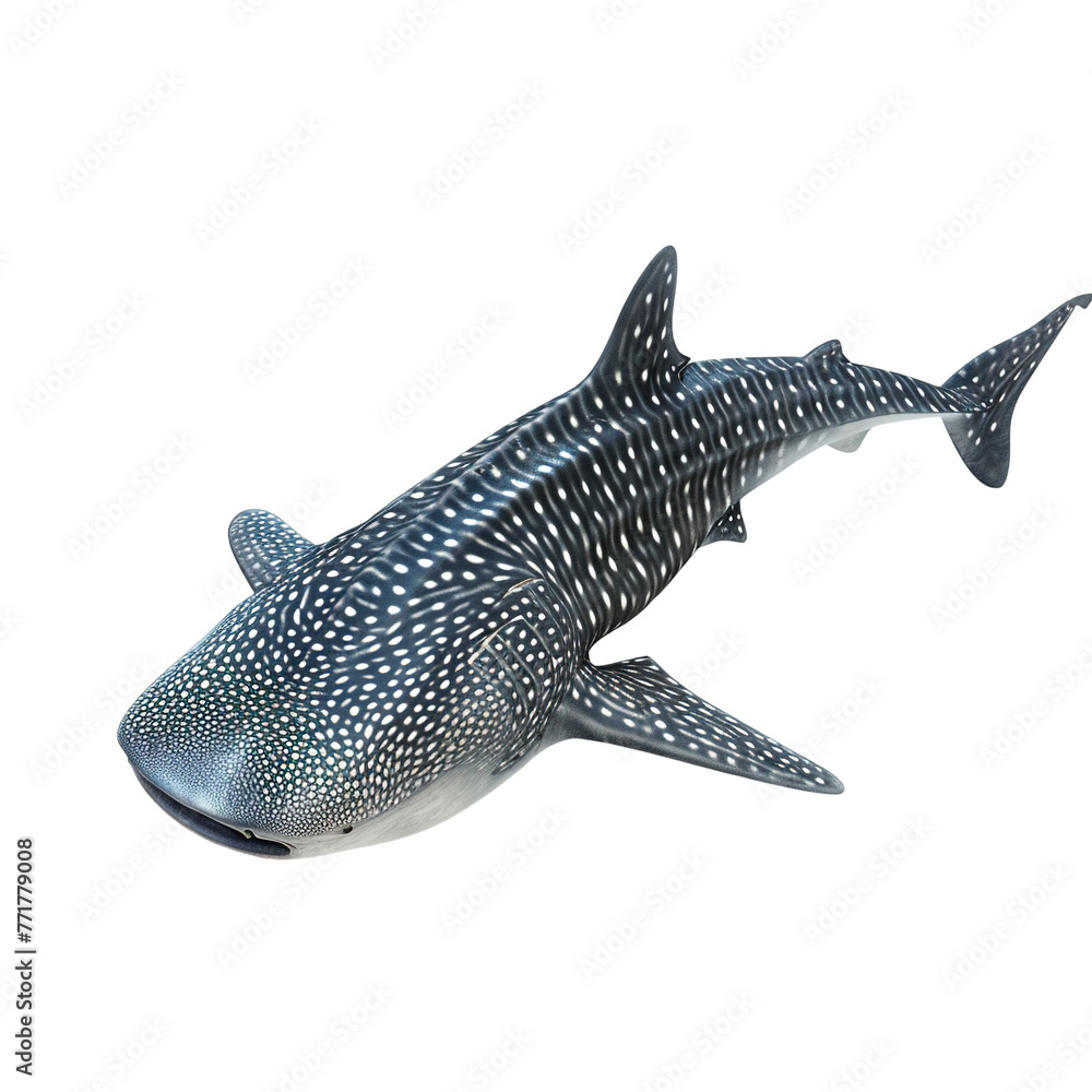 Fototapeta premium Whale shark on transparent or white background