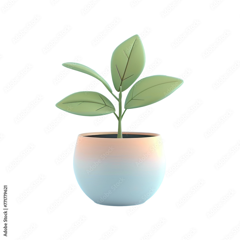 Terrestrial plant in flowerpot on transparent background, growing in Drinkware Terrestrial plant in flowerpot on transparent background, growing in Drinkware