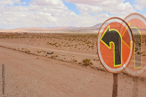 Traffic sign in the desert