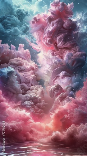 Sun Shining Through Clouds in Sky