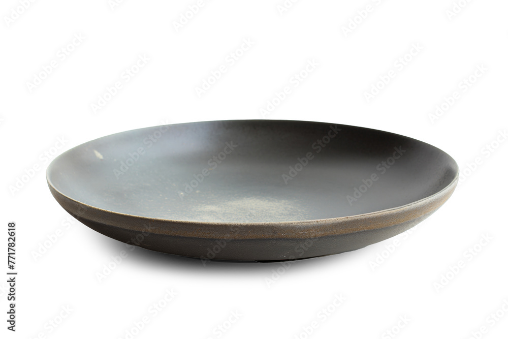 Slate Ceramic shallow serving bowl on white background Slate Ceramic shallow serving bowl on white background