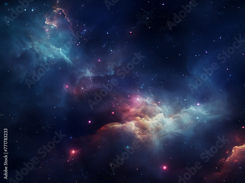 The beauty of cosmic nebulae in space. AI Generation.