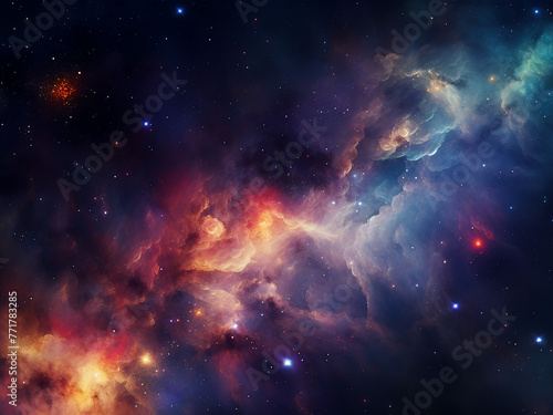 Cosmic nebulae bright adding charm to the galaxy. AI Generation.