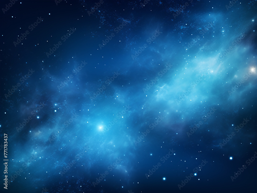 Cosmic nebulae blue drifting through space. AI Generation.