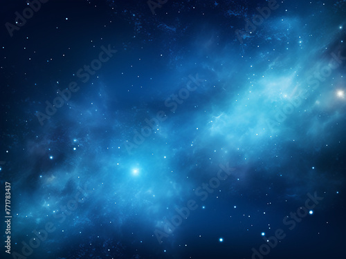 Cosmic nebulae blue drifting through space. AI Generation.