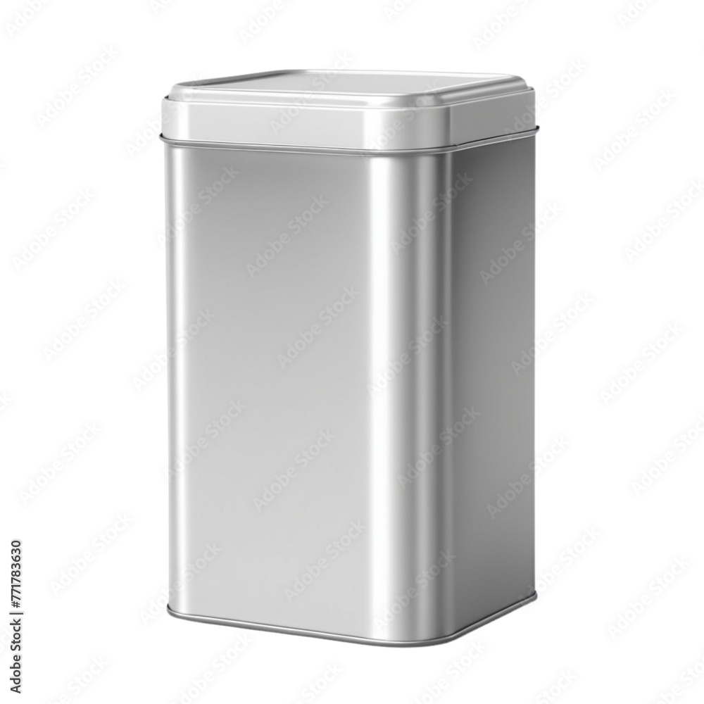 a silver metal tin can on Isolated transparent background png. generated with AI a silver metal tin can on Isolated transparent background png. generated with AI