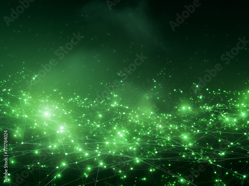 Cosmic rays green streak through space. AI Generation.