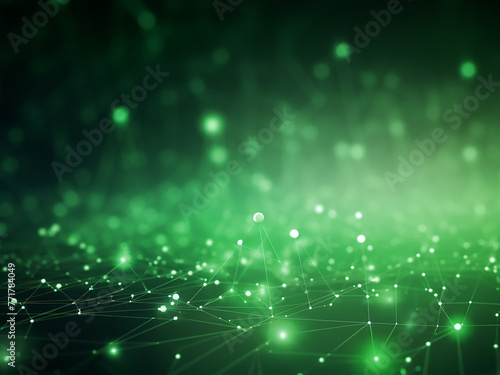 Cosmic rays green background in the galaxy. AI Generation.