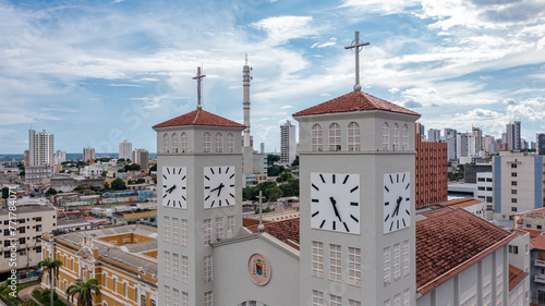 Cuiabá Matriz centro da capital do Mato Grosso com vista central da prefeitura de Cuiabá e Basilica Bom Jesus
