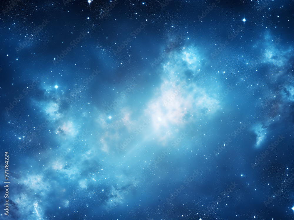 Fototapeta premium Radiant Galaxies Blue amidst the stellar backdrop. AI Generation.