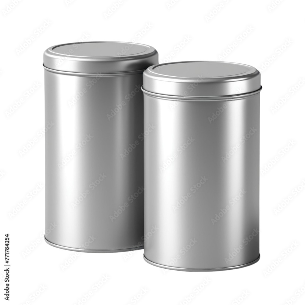 a silver metal tin can on Isolated transparent background png. generated with AI a silver metal tin can on Isolated transparent background png. generated with AI