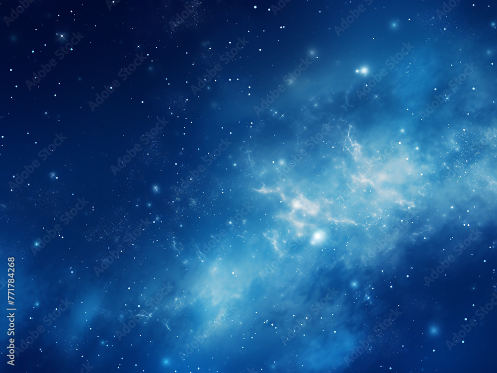 Galaxies Blue, a mesmerizing sight in the galaxy. AI Generation.