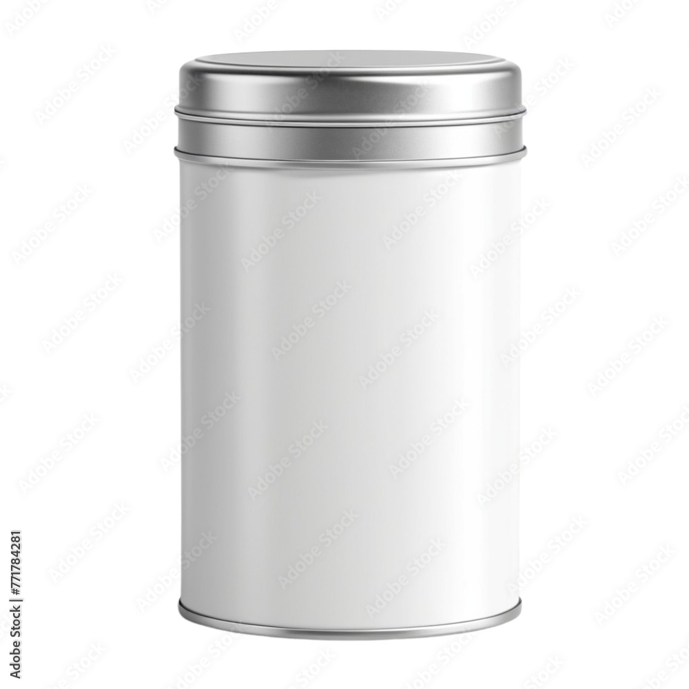 a silver metal tin can on Isolated transparent background png. generated with AI a silver metal tin can on Isolated transparent background png. generated with AI
