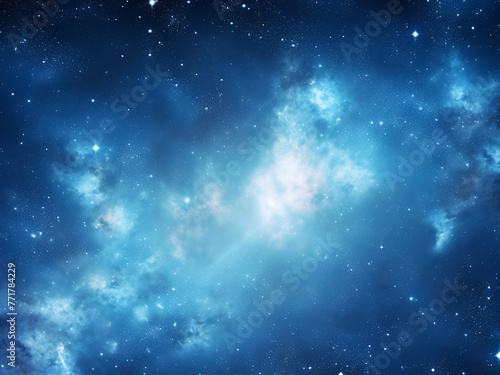 Radiant Galaxies Blue amidst the stellar backdrop. AI Generation.
