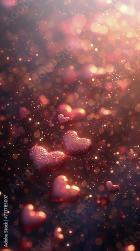 Red and Pink Hearts Background