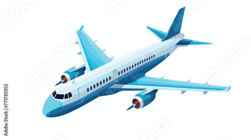 Airplane topview symbol flat cartoon vactor illustr