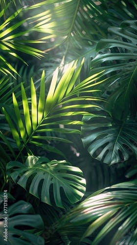 Green Leaves Surrounding Starburst