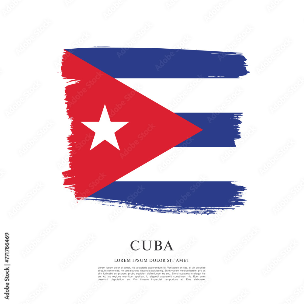 Obraz premium Flag of Cuba, vector illustration 
