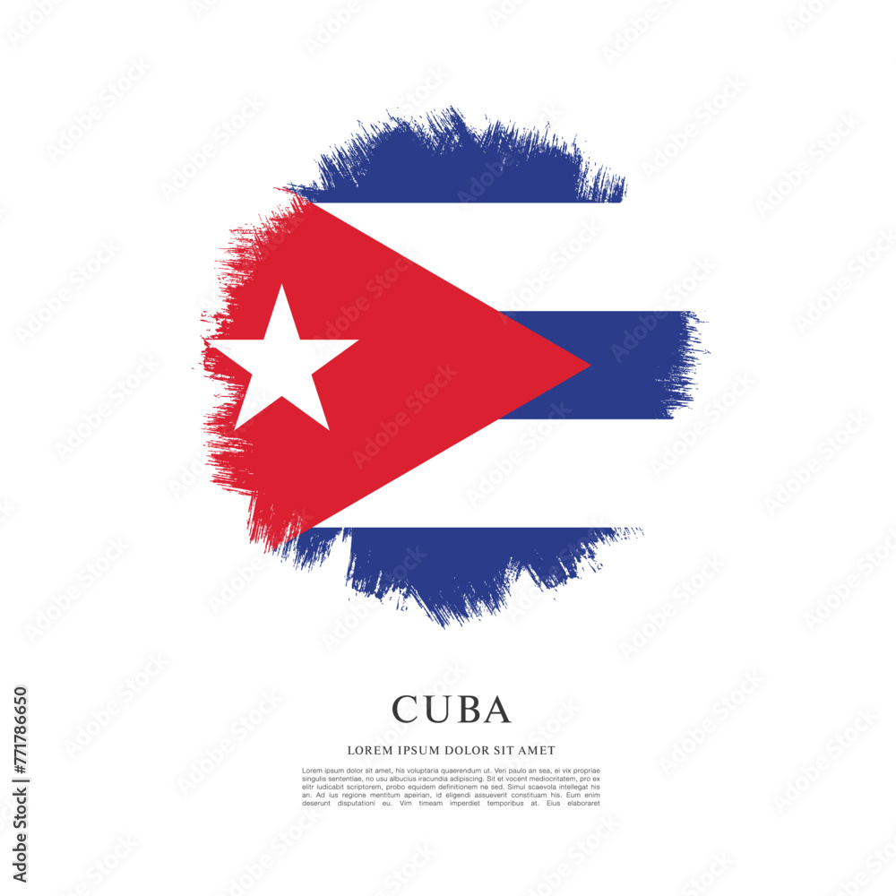 Obraz premium Flag of Cuba, vector illustration 