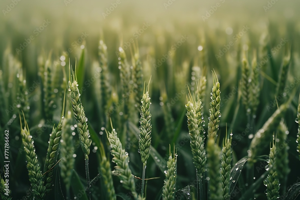 Wheat plants on an agricultural field