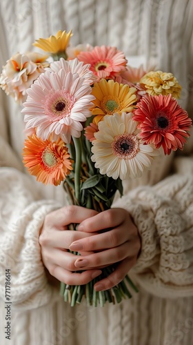 Person Holding Pink and Orange Flowers