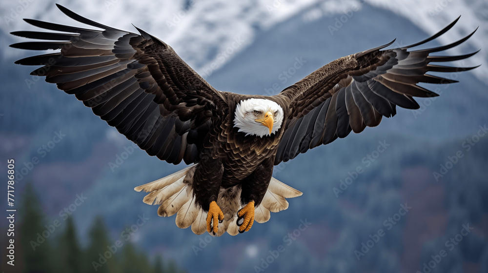 With a regal bearing, the eagle surveys its domain, a timeless symbol of America's enduring strength. With a regal bearing, the eagle surveys its domain, a timeless symbol of America's enduring strength.