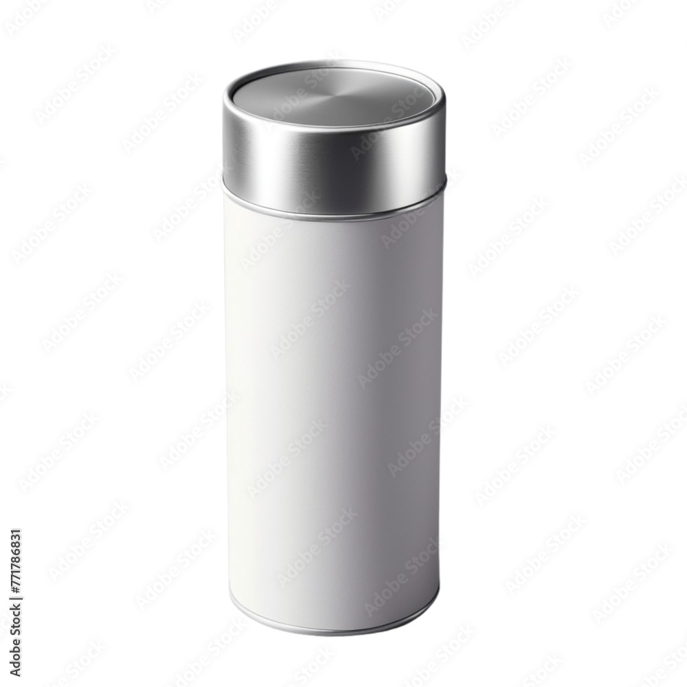 Close-up various metal and white tin can on Isolated transparent background png. generated with AI Close-up various metal and white tin can on Isolated transparent background png. generated with AI