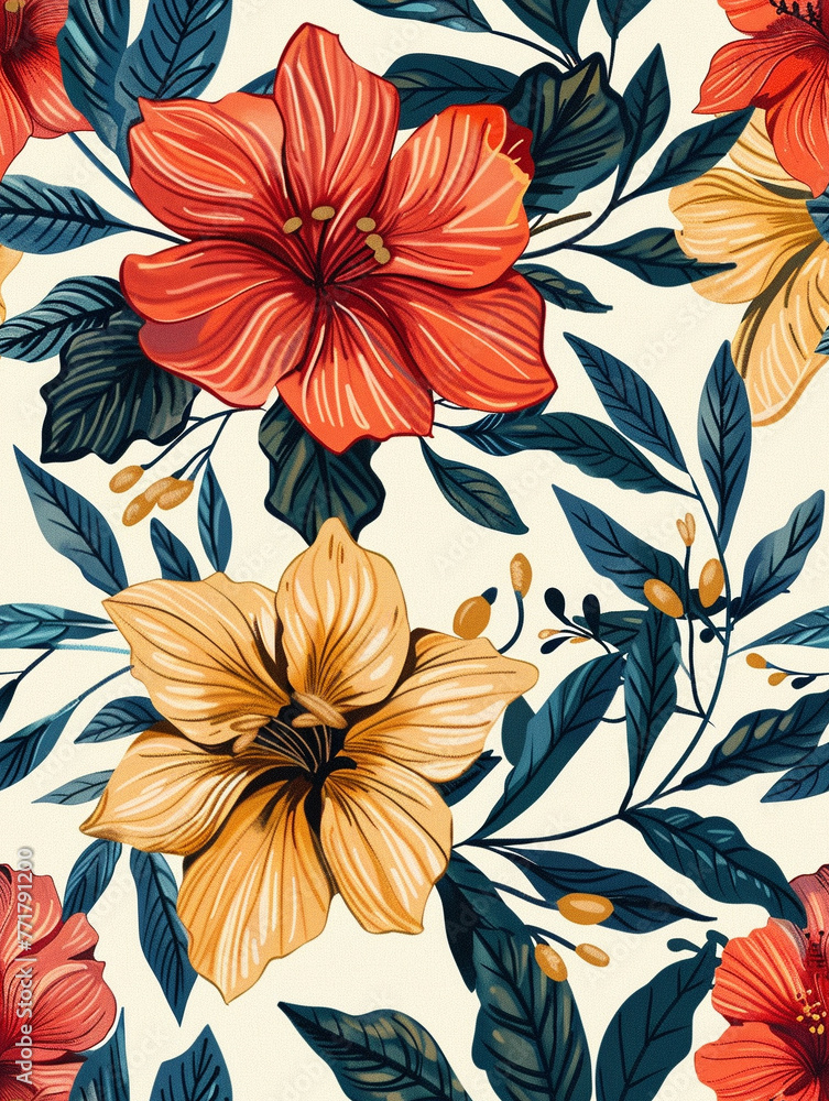 beautiful flowers, seamless pattern beautiful flowers, seamless pattern